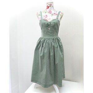 Banned Retro Vertical Stripe Bow Keyhole Fit & Flare Dress